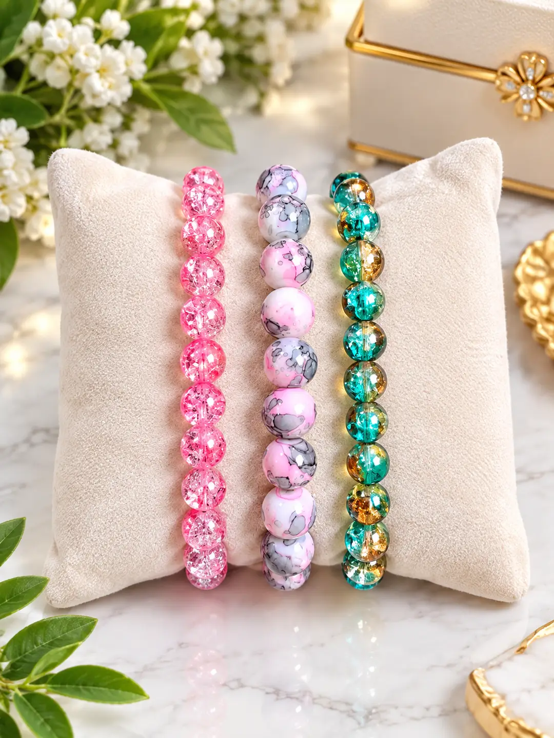 3 Pcs Funky Crystal Bracelet Modren Style