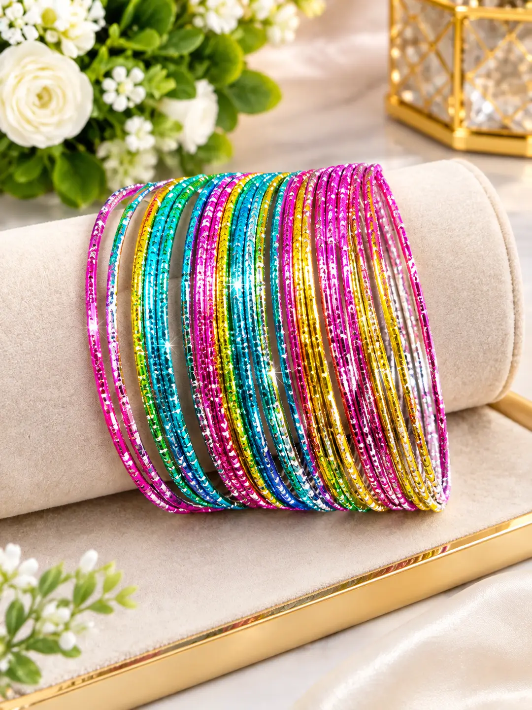 24 Pcs Funky Kara Bangles Daily Wear & Party Look