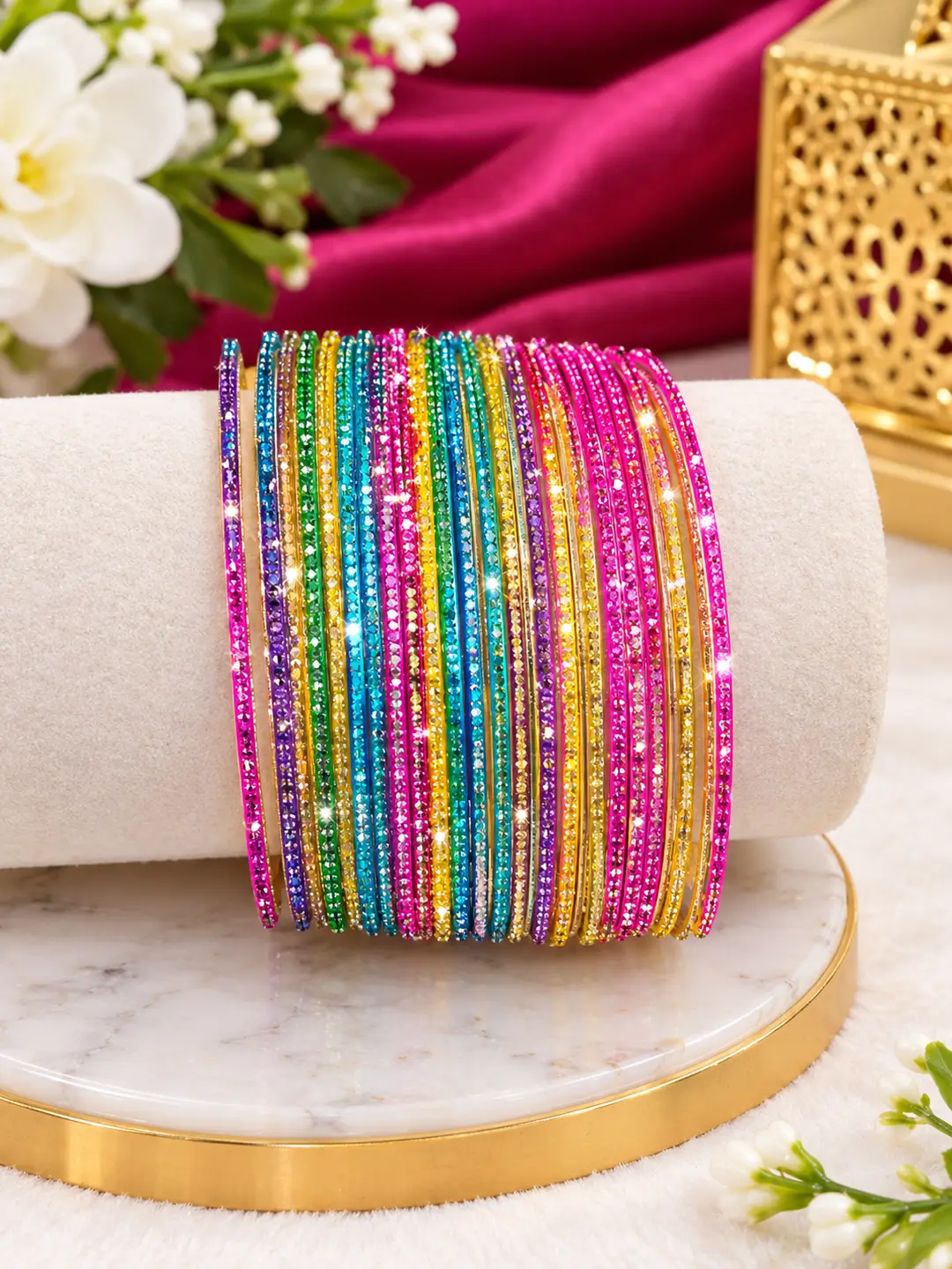 24 Pcs Funky Kara Bangles Daily Wear & Party Look