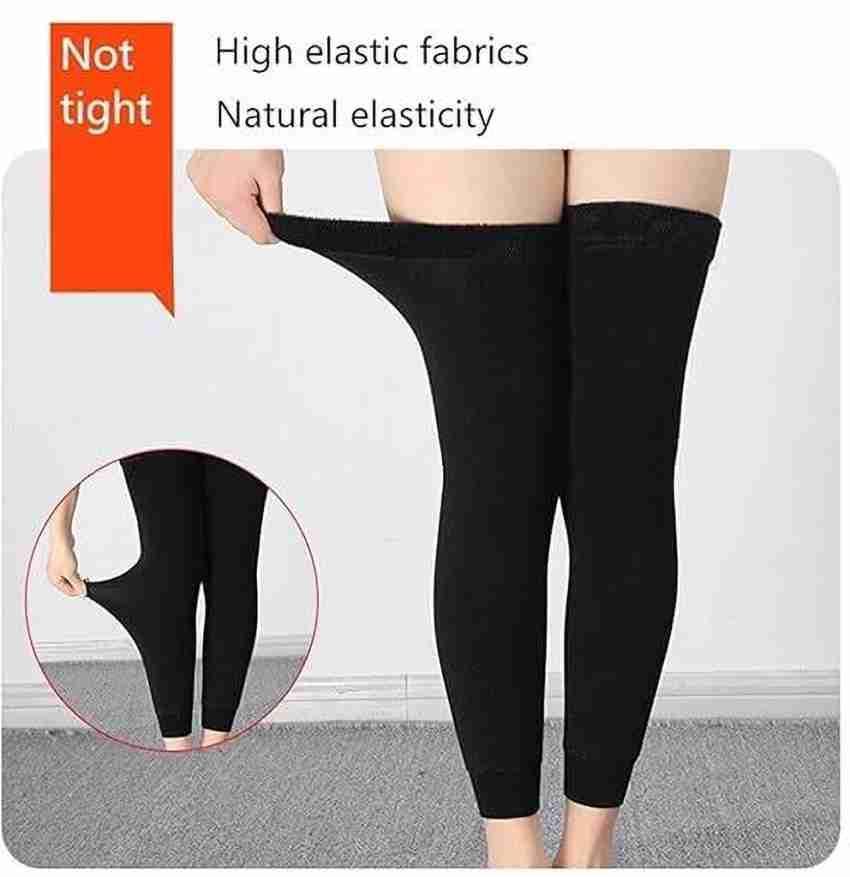 Cozy Black Cotton Knee Warmers for Unisex - 1 Pc