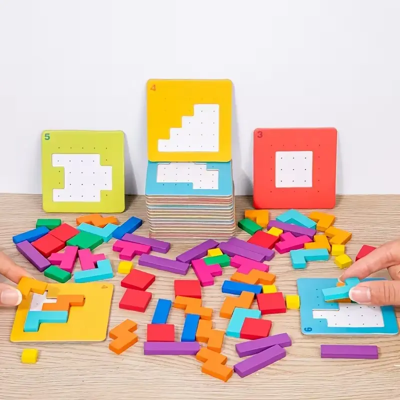Wooden Tangram Puzzle Board Set