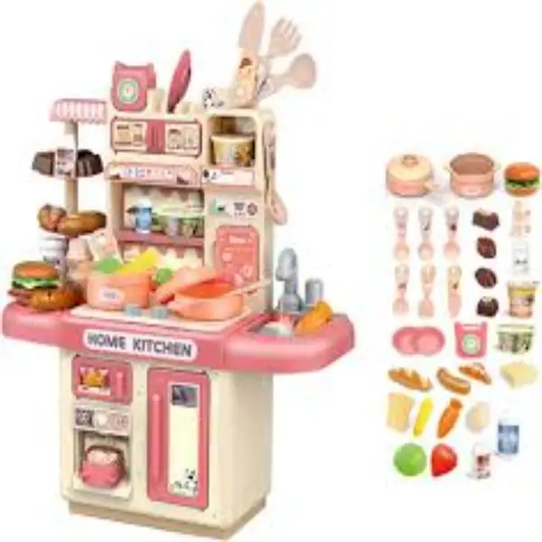 Inbealy | Kids DIY Dream Kitchen Playset with Lights & Steam