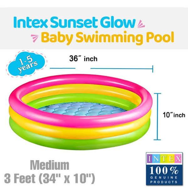 Intex 3 Feet Kids Swimming Pool Pink Green Vinyl