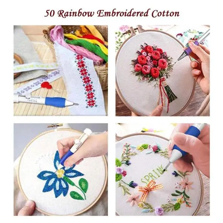 Magic Embroidery Pen Set — 3D Punch Needle Tool Kit for DIY Weaving, Cross Stitch & Creative Embroidery Designs