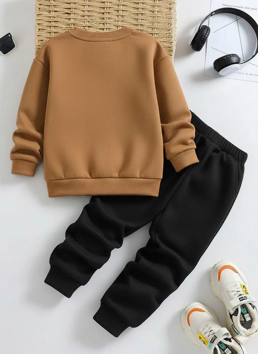 2 Pcs Boy's Polyester Printed Tracksuit