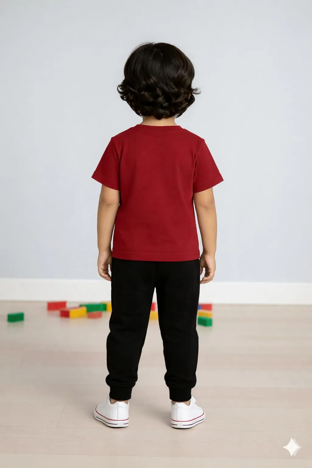 Maroon Bear Print 2-Piece Track Suit for Kids 1-12