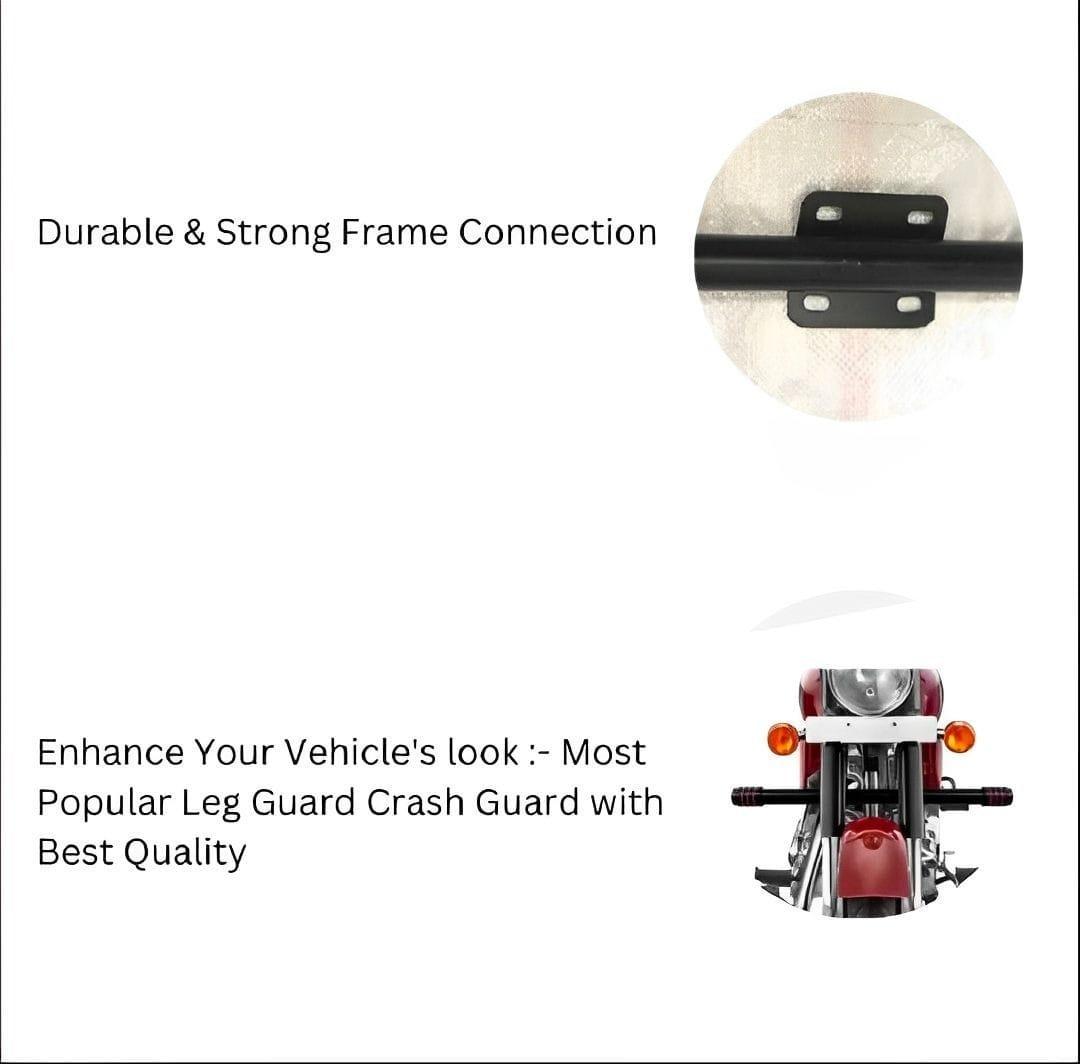 Premium Crash Guard for 70CC Bike Black Silver 16 Gauge Metal