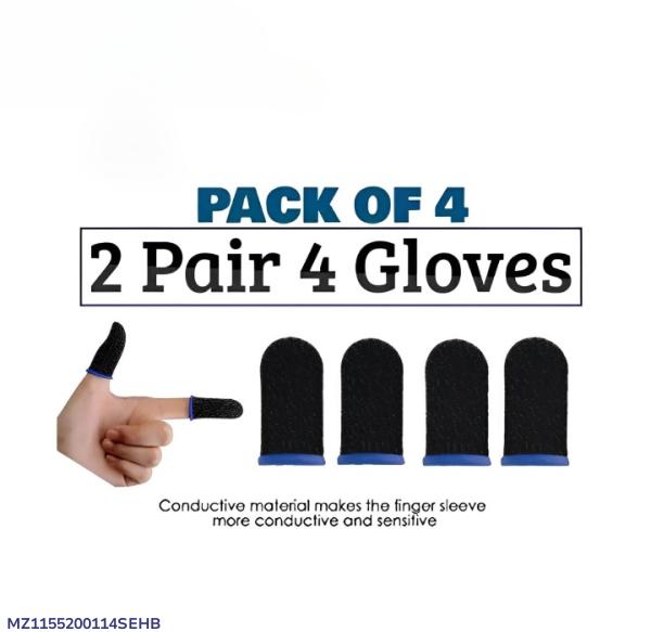 Pakistani Gaming Finger Sleeves Black Velvet Conductive