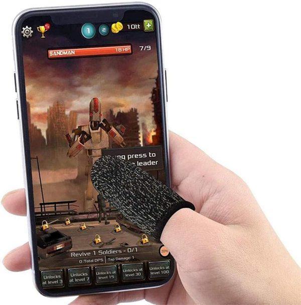 Pakistani Gaming Finger Sleeves Black Velvet Conductive