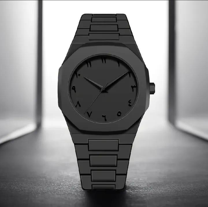 Black Carbon Fiber Men's Watch Quartz Matte Finish
