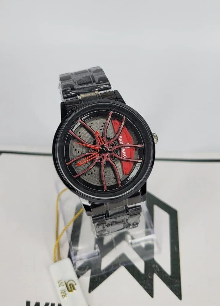 Stainless Steel Spinning Watch Blue Black Pakistan