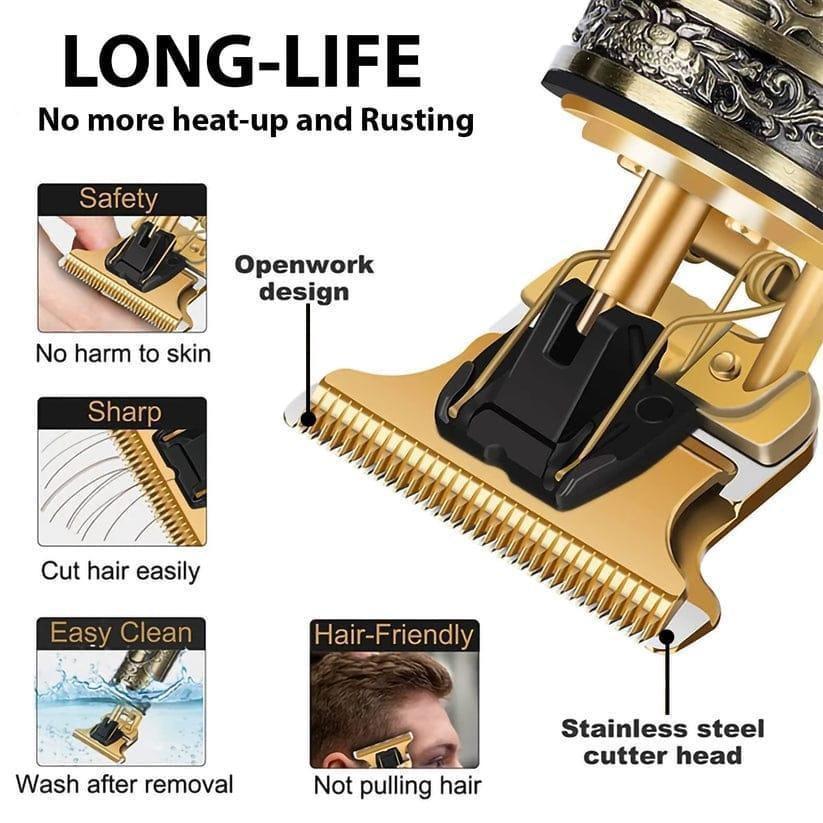 Premium Hair Beard Trimmer with 4 Combs & Rechargeable Battery