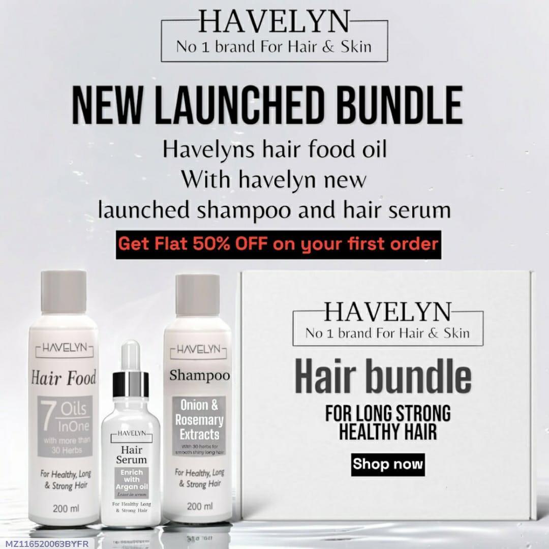 Havelyn 3 in 1 Hair Bundle Oil Shampoo Serum