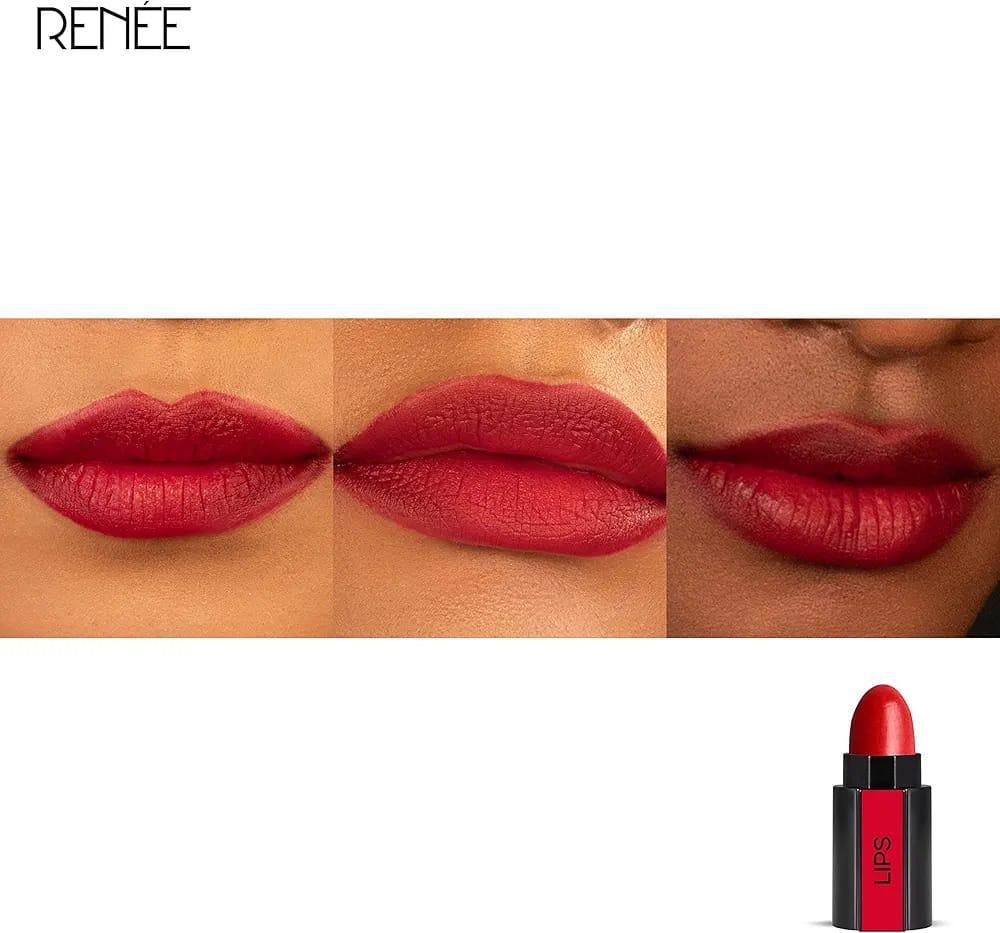 3 in 1 Lipstick Set Red Pink Eye Makeup Travel Friendly