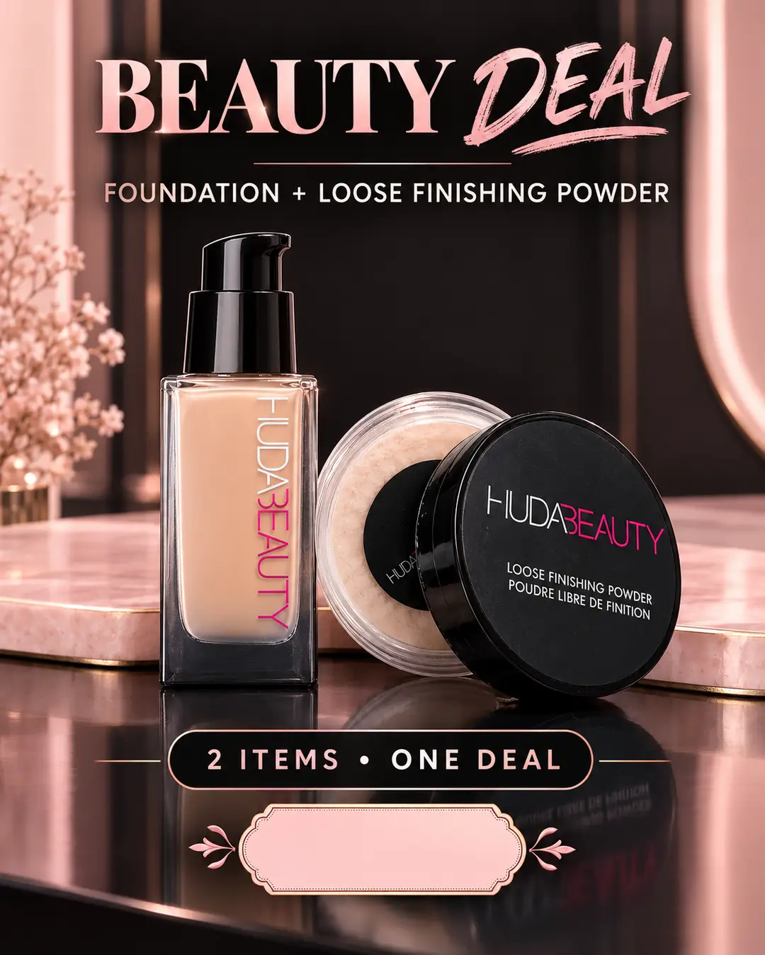Huda Beauty 2 In 1 Foundation & Loose Powder Deal