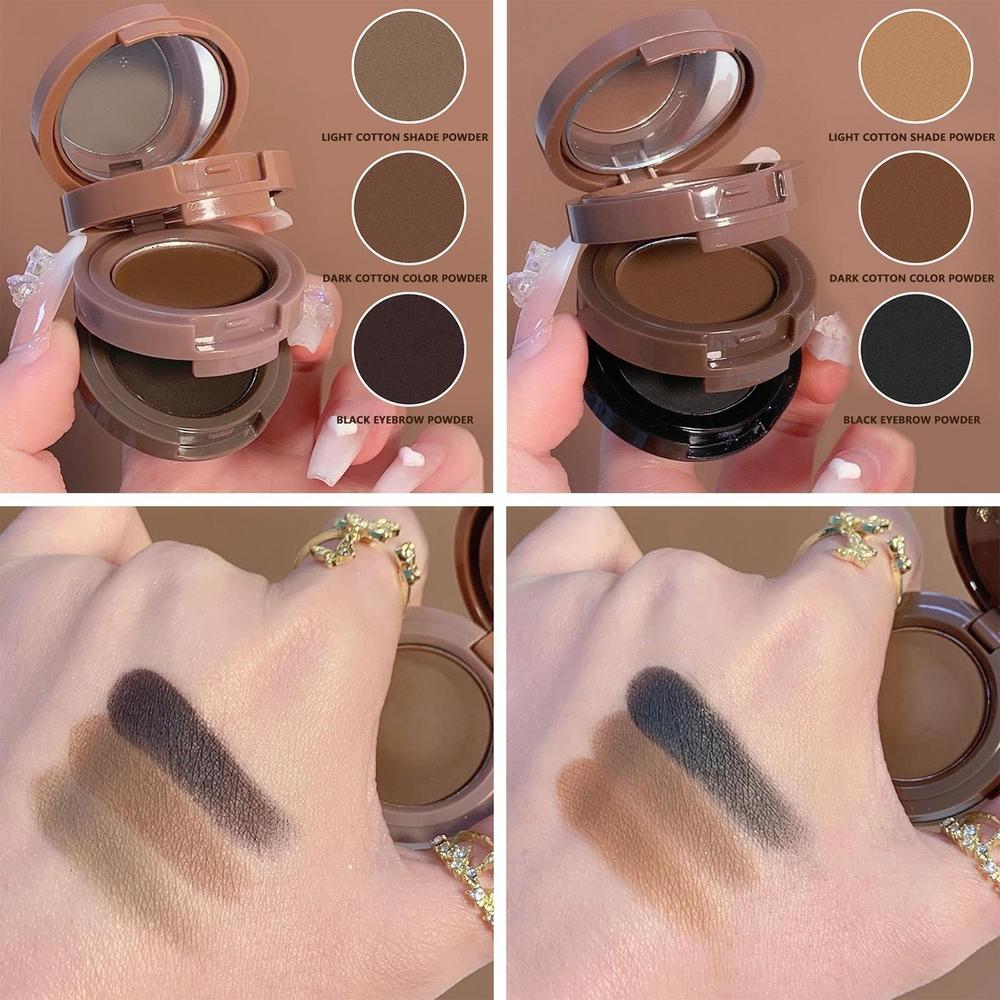 3-in-1 Matte Brow Powder Kit for Flawless Look