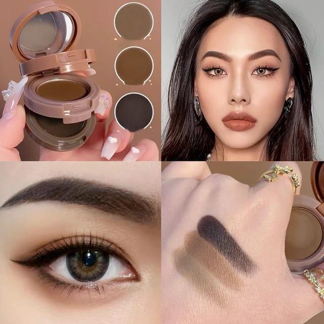 3-in-1 Matte Brow Powder Kit for Flawless Look