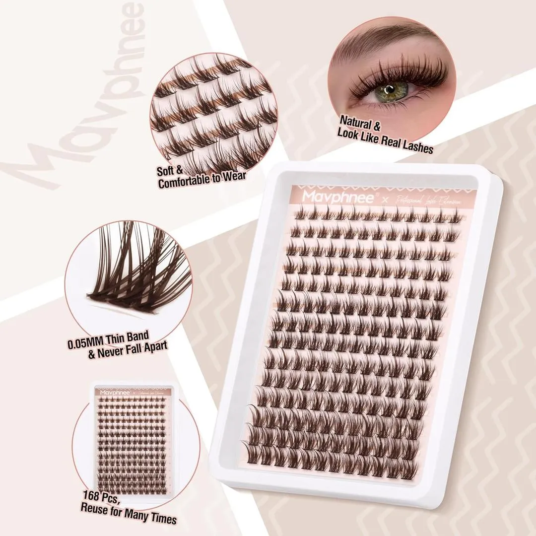 Wispy Eyelash Clusters Black Brown Pre-Glued Pakistan
