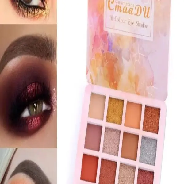 Matte And Glitter 16 Colors Eyeshadow, High Pigmented, 1 Pc