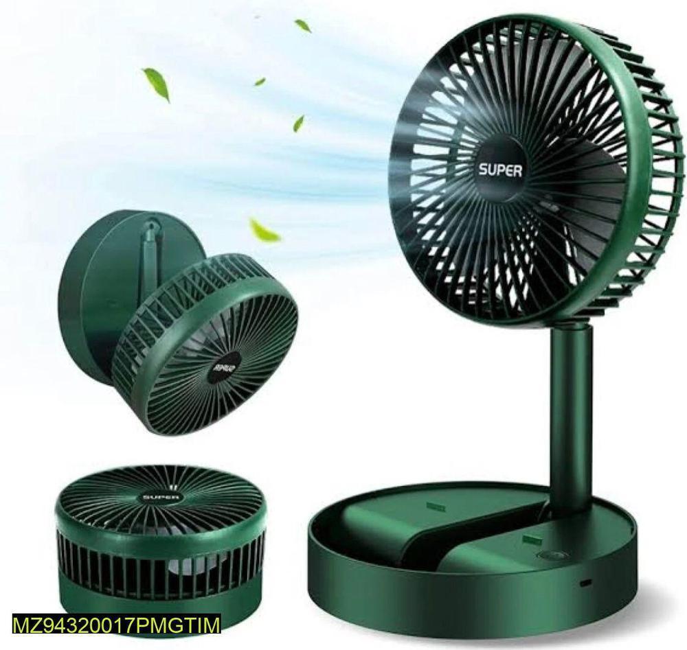 Green Foldable Rechargeable Fan for Hot Weather