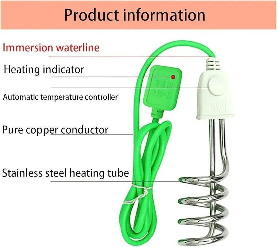 Water Heating Rod 1500W Stainless Steel Spiral