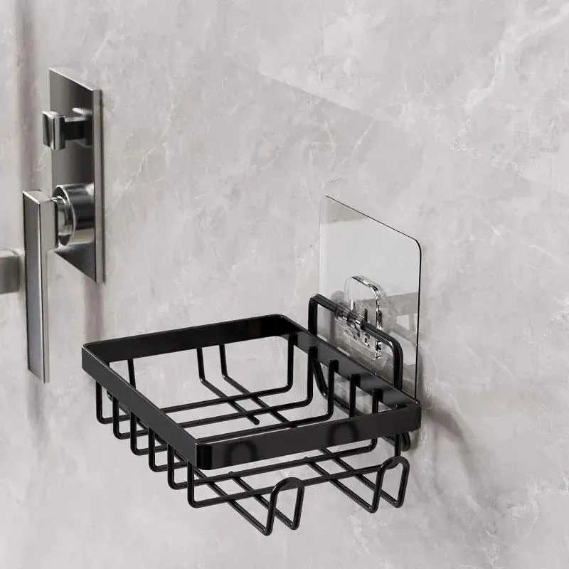 Stainless Steel Soap Organizer Black Wall Mount