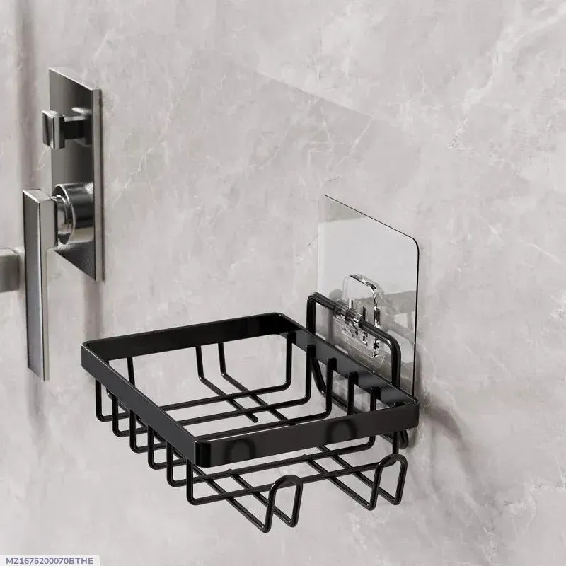 Stainless Steel Soap Organizer Black Wall Mount