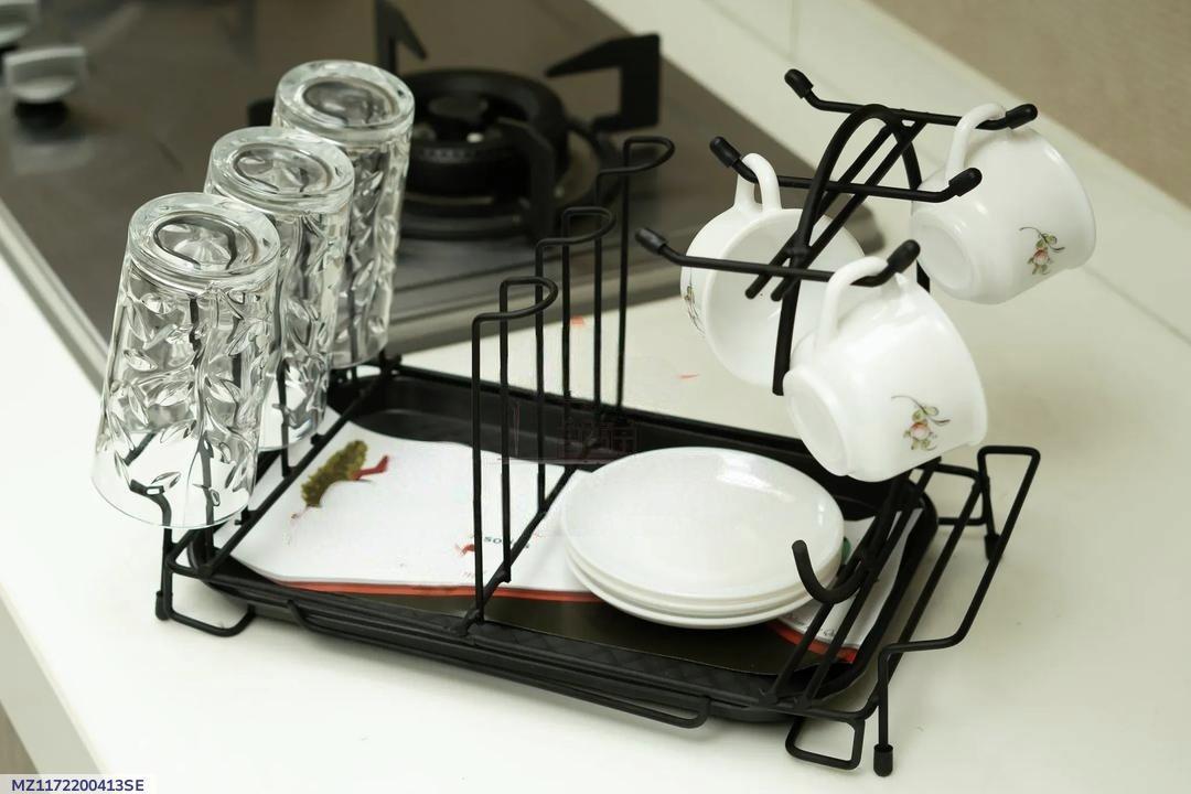 Black Stainless Steel Glass & Plate Drying Rack