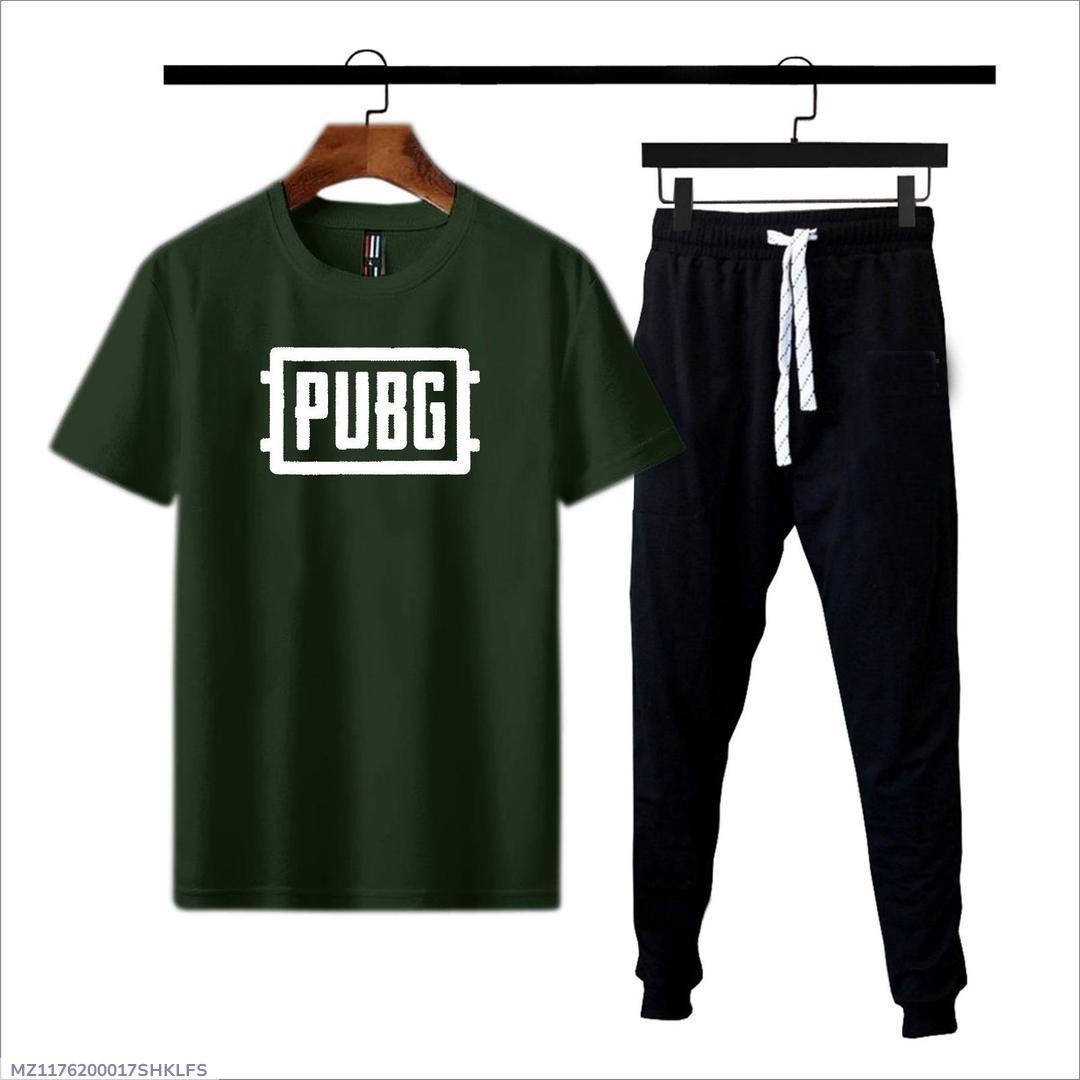 Men Cotton Printed T-Shirt & Joggers Set PUBG Design Medium to XL