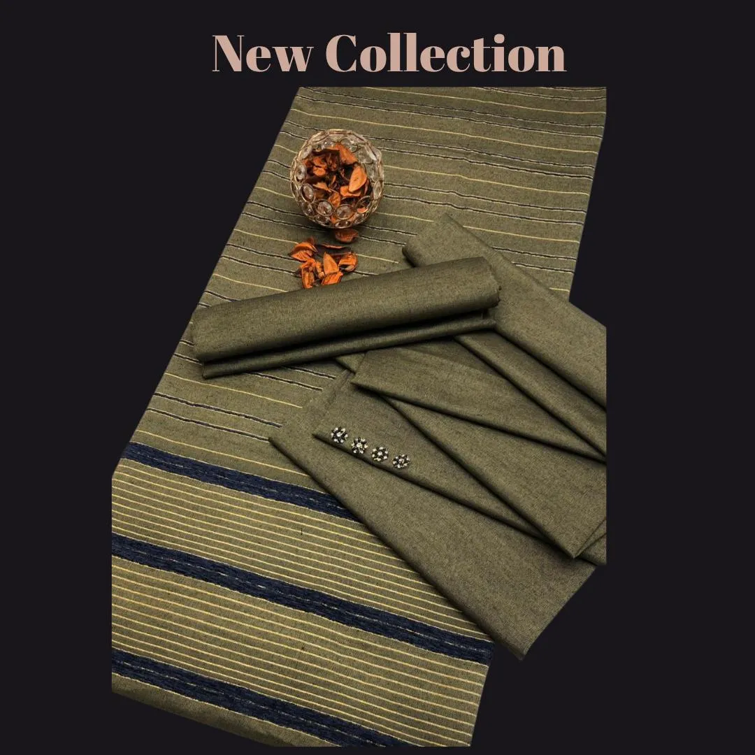 Olive Green Sussi 3-Piece Women Suit with Stripes