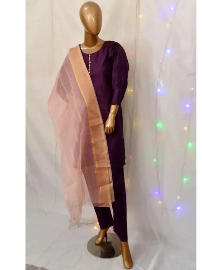 3 Pcs Women's Unstitched Plain Suit