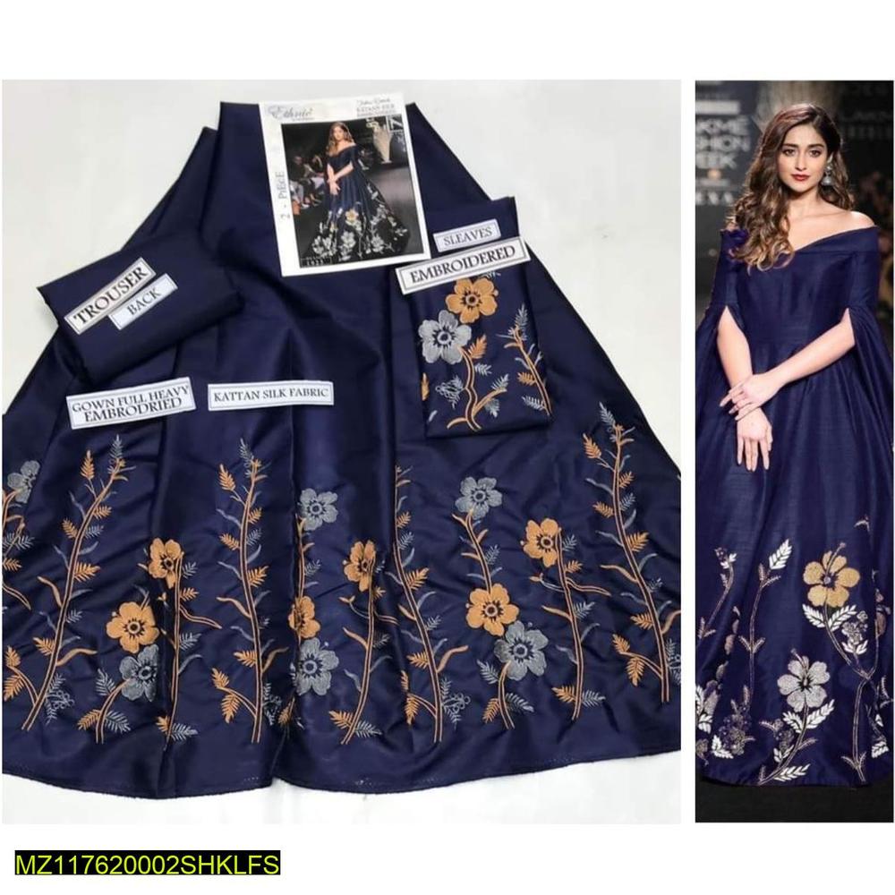 Premium Katan Silk Wedding Suit Gold Embroidered 2-Piece