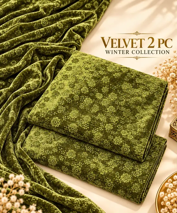 2 Pcs Women's Unstitched 3-D Block Printed Suit image 2