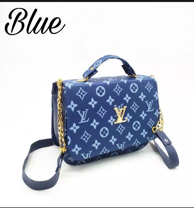 Pink Printed Crossbody Bag for Girls with Gold Chain Strap