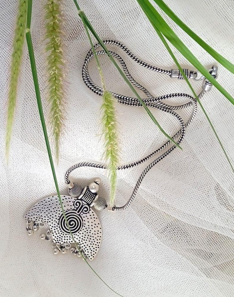 Silver Plated Antique Turtle Pendant Necklace
