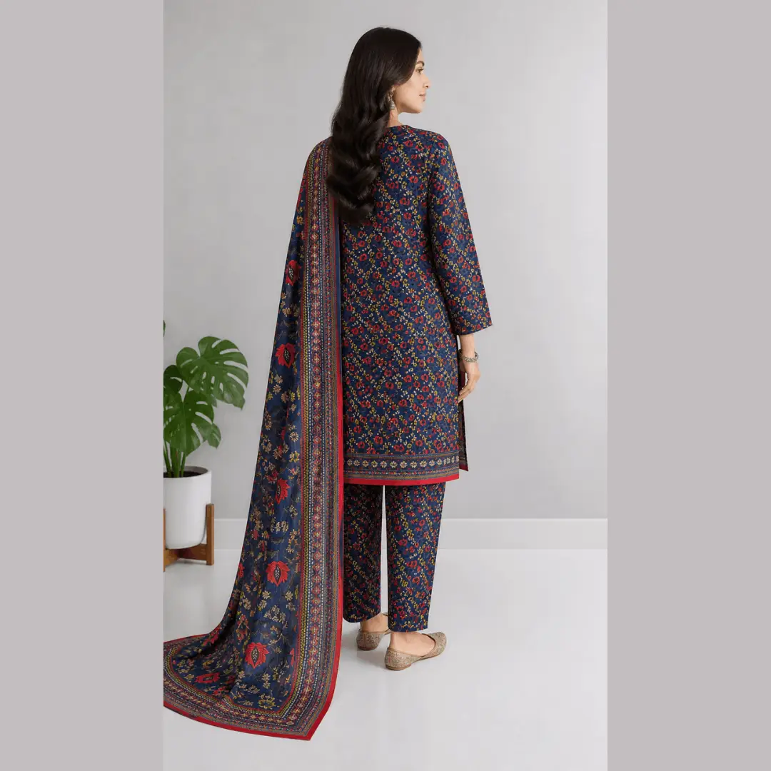 3 Pcs Women's Stitched Lawn Digital Print Suit