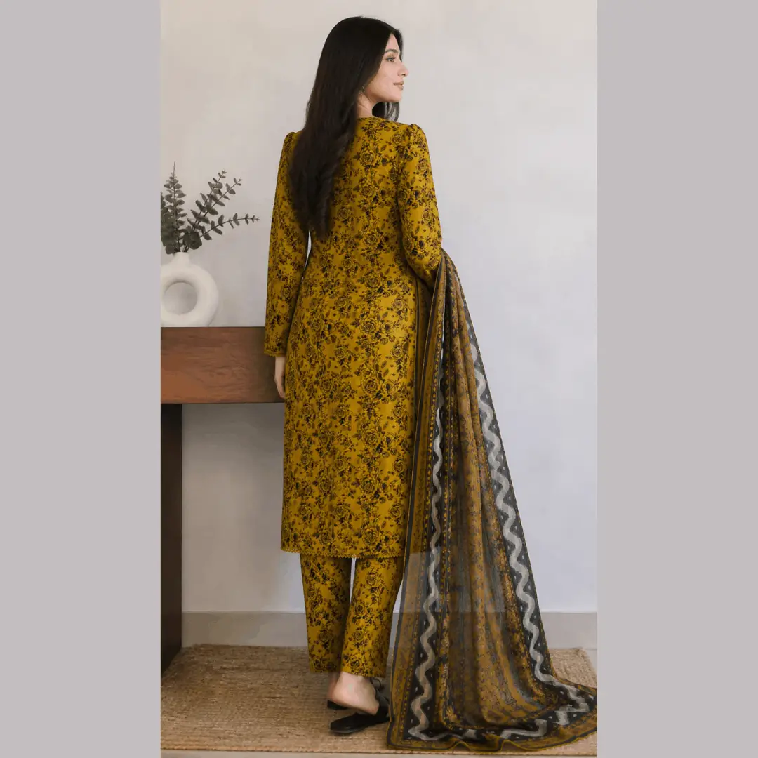 3 Pcs Women's Stitched Lawn Digital Print Suit