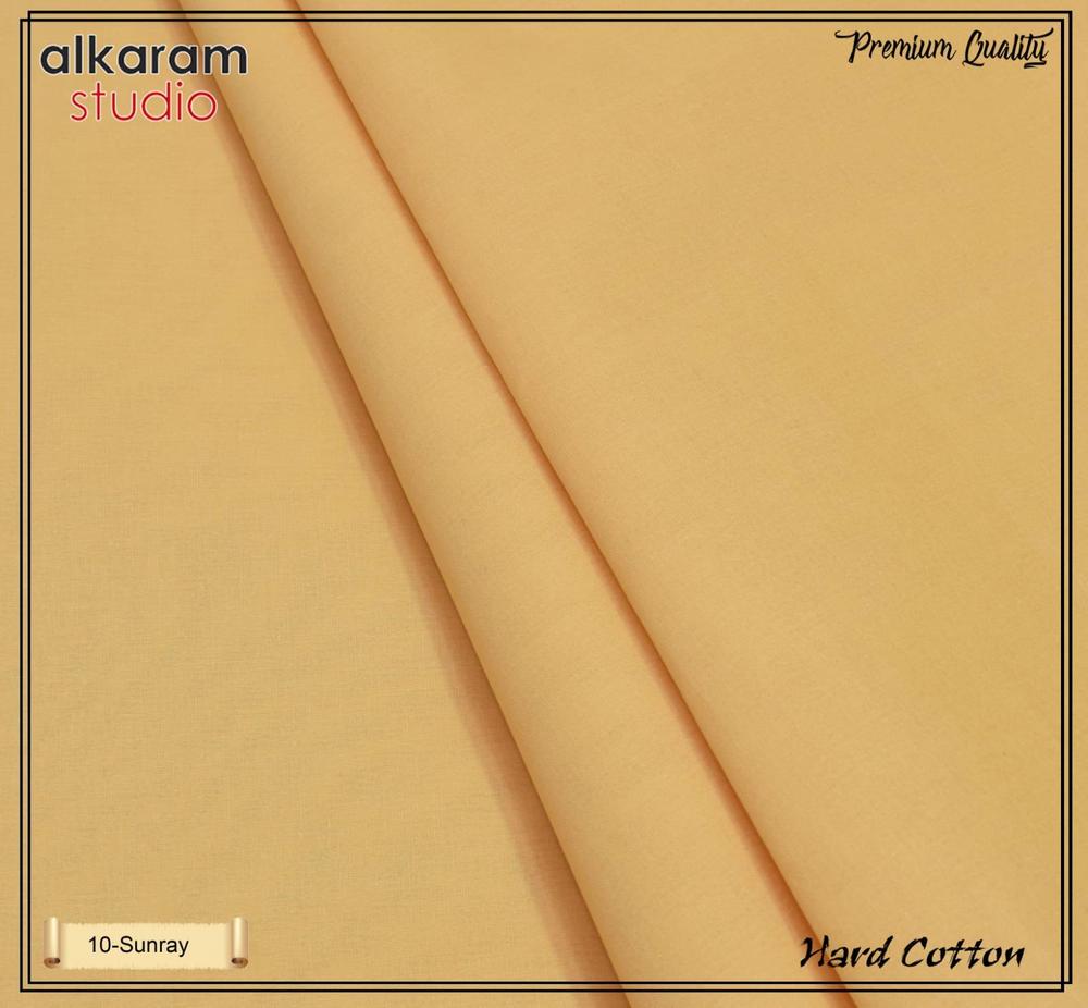 Men Unstitched Paper Cotton Suit Mustard 8 Button Summer Wear
