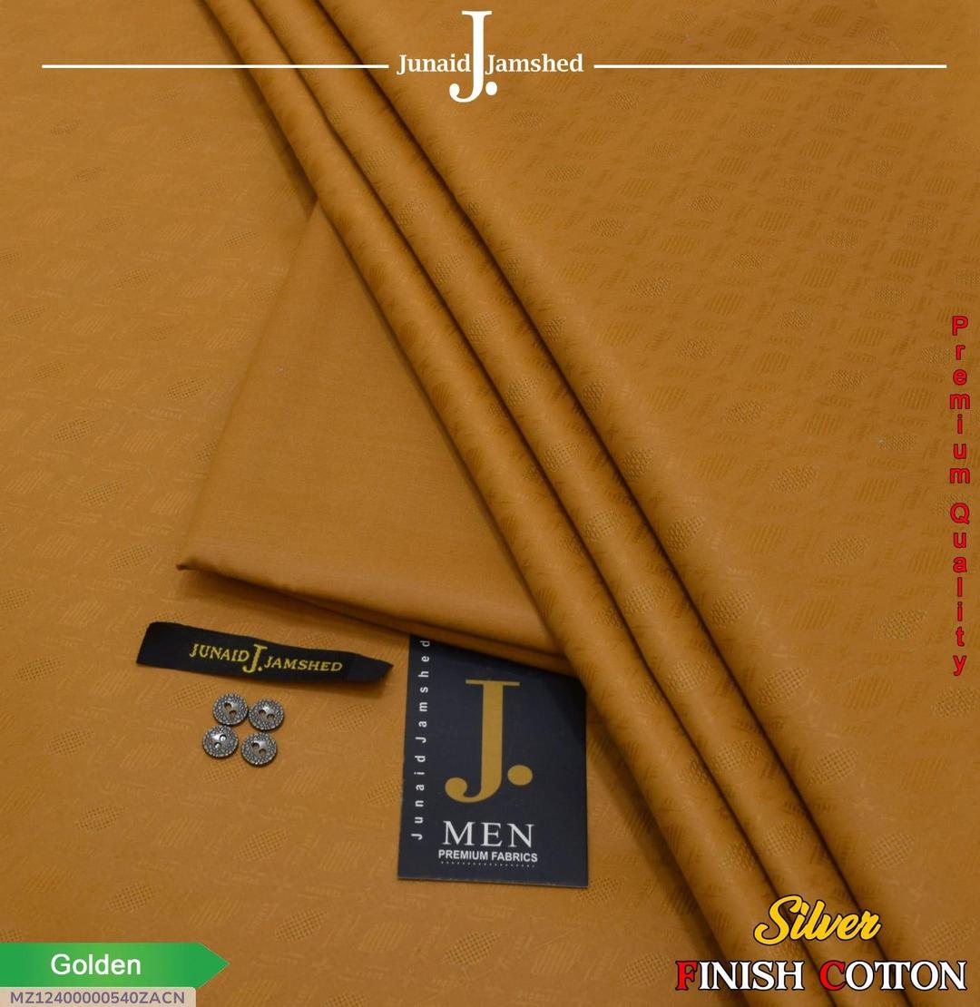 Golden Men's Unstitched Hard Cotton Suit with Silver Finish