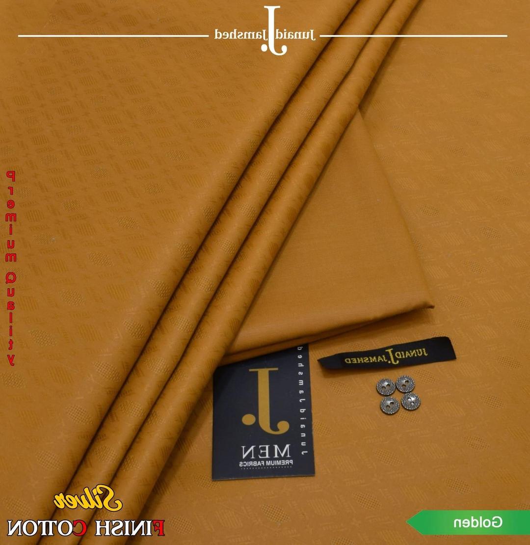 Golden Men's Unstitched Hard Cotton Suit with Silver Finish
