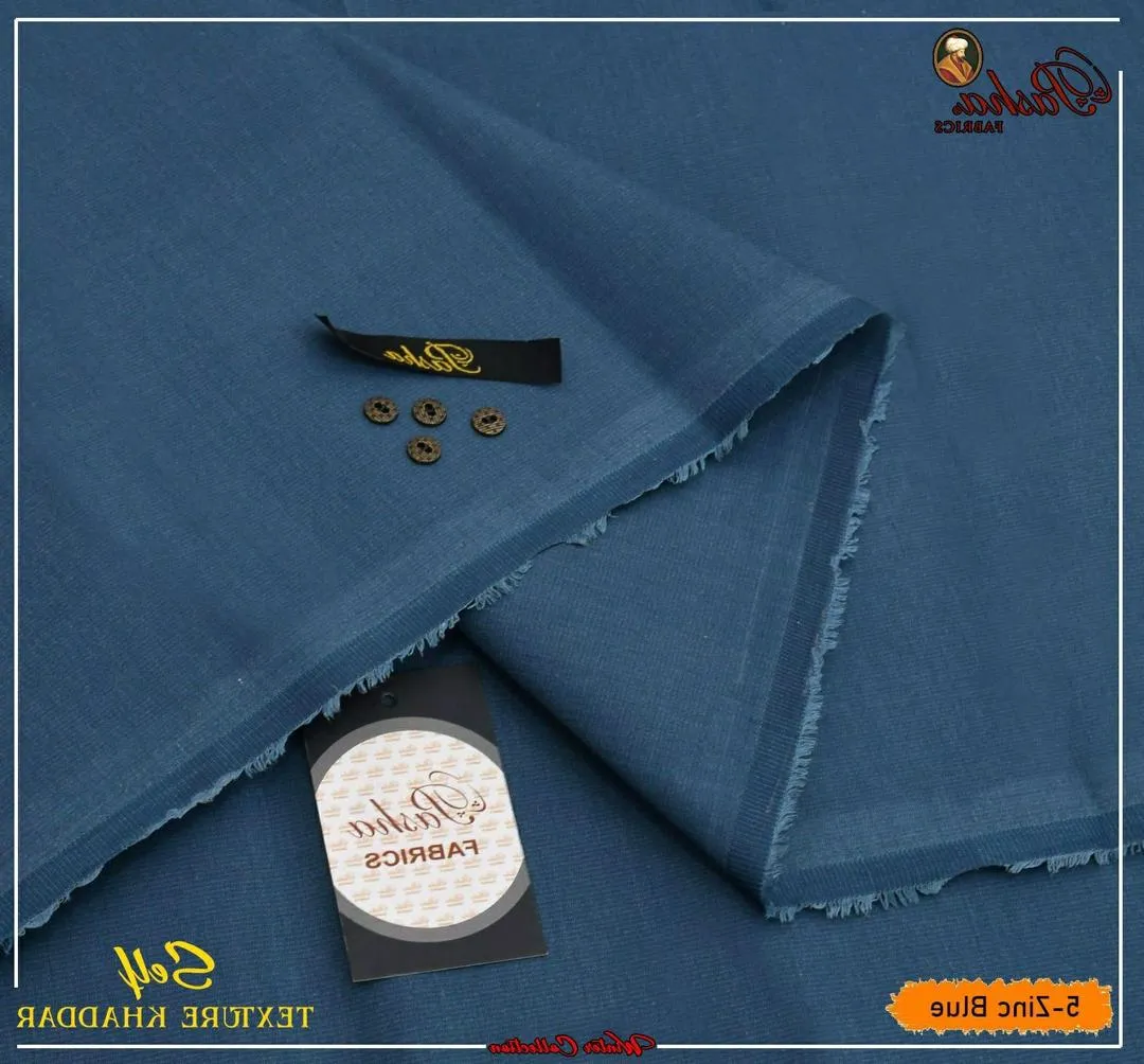 Men's Zinc Blue Khaddar Winter Suit with 8 Buttons
