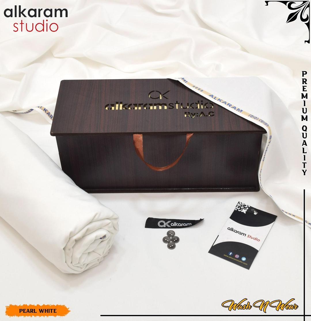 Premium Boski Plain Suit Pearl White Summer Wear