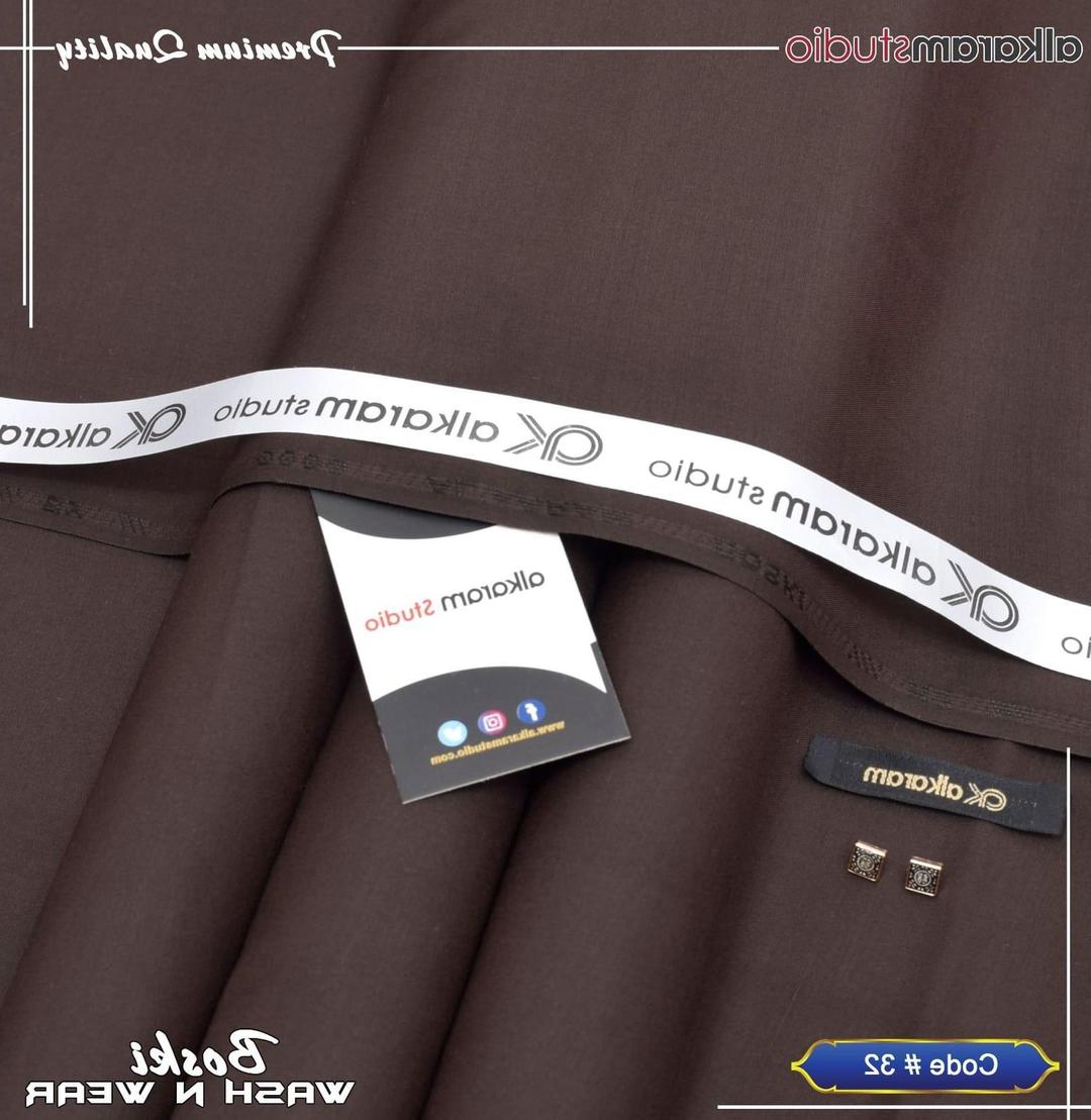 Men's Boski Plain Suit Unstitched 2m Shirt 2m Trousers 4m