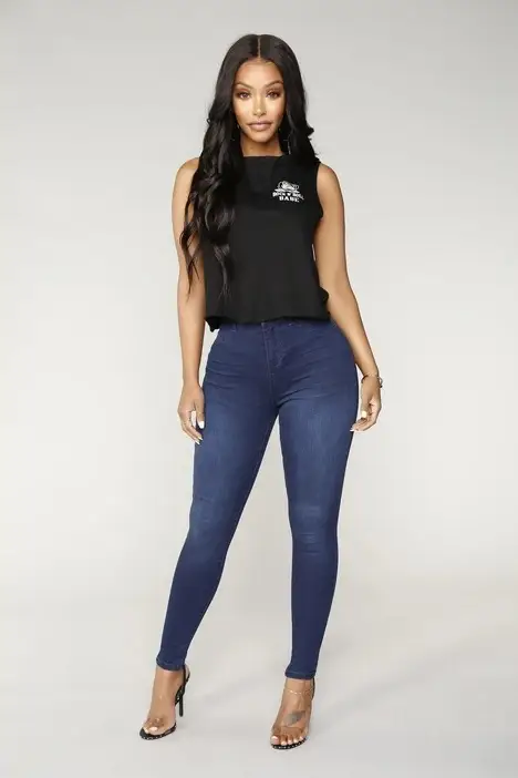 Women Slim Pencil Jeans Dark Blue Autumn New Arrival
