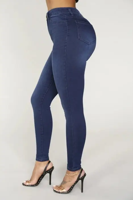 Women Slim Pencil Jeans Dark Blue Autumn New Arrival