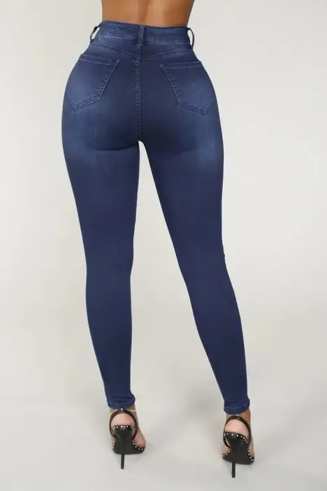 Women Slim Pencil Jeans Dark Blue Autumn New Arrival