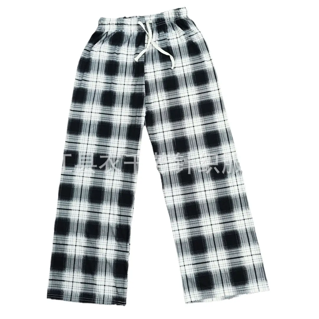 Women Striped Wide-leg Pants Summer Loose Fit Black White