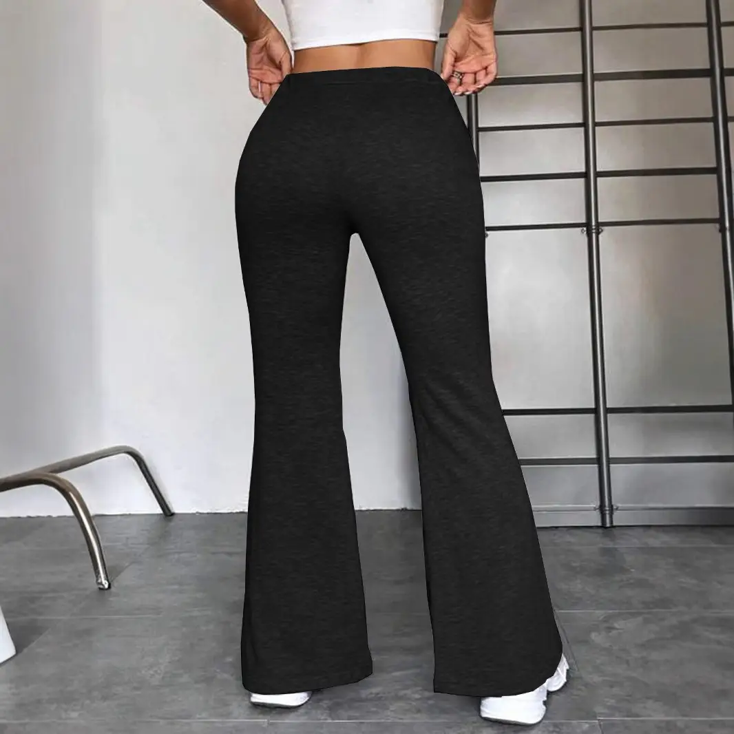 Women Flared Yoga Pants Gray Casual Sport Wear