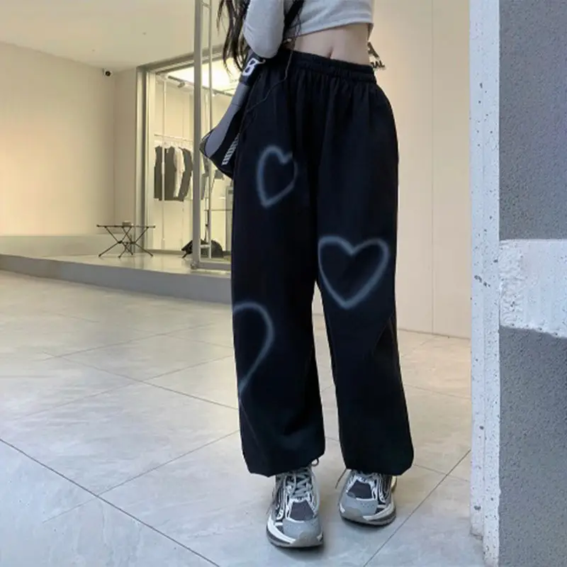 Women High Waist Slimming Ankle-Tied Sports Pants Black Summer