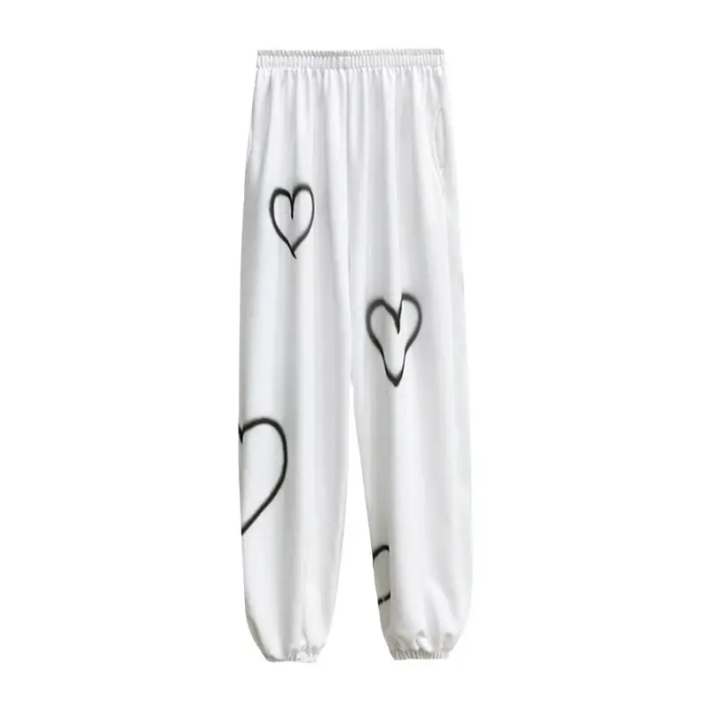 Women High Waist Slimming Ankle-Tied Sports Pants Black Summer
